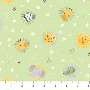 Northcott Fabric Sunny Safari Green Multi 27765-72