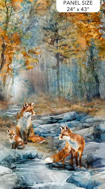 Northcott Fabrics Fox Den Blue Multi  DP28330-44
