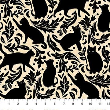 Northcott Fabrics Hallow's Eve  27088-12 Black Cream