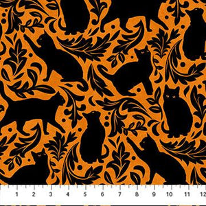 Northcott Fabrics Hallow's Eve  27088-54 Orange Black