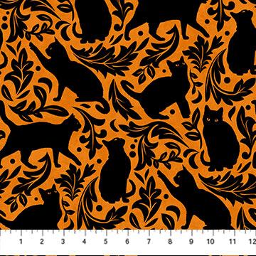 Northcott Fabrics Hallow's Eve  27088-54 Orange Black