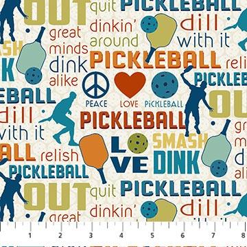 Northcott Fabrics Pickleball Cream Multi 27534-11