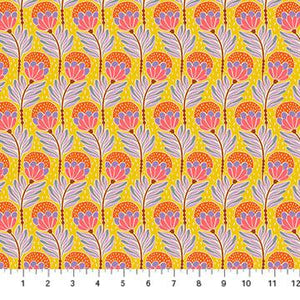 Northcott Fabrics Shooting Star  Bouncy Blooms - Saffron AMT117-54L
