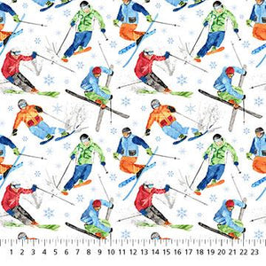 Northcott Fabrics Winter Sports  White  Multi 27237-10