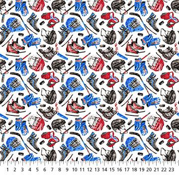 Northcott Fabrics Winter Sports  White  Multi 27242-10