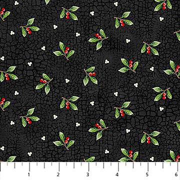 Northcott Winter Song Leaf Toss Black/Multi 27807-99