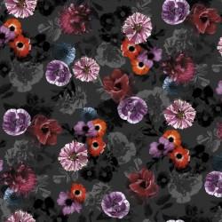 P & B Textiles Moon Flower Tossed  Floral on Tone  MFLW05716DS