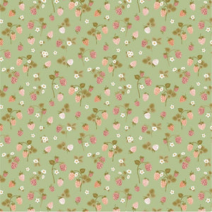 Poppie Cotton Promise Me Strawberry Bouquet Green  PM24602