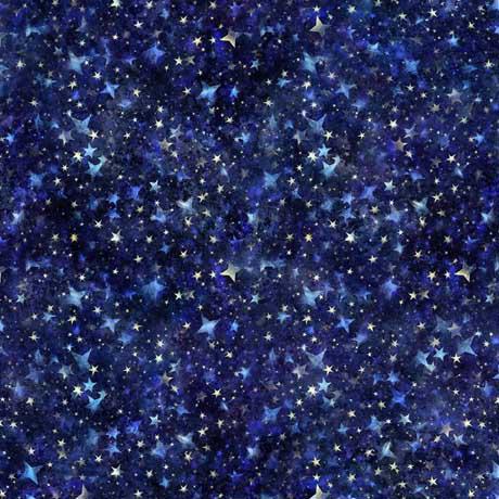 QT Fabrics Aurora Packed Stars  Navy 30595-N