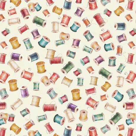 QT Fabrics In Stitches Bobbins  Cream  30660 E