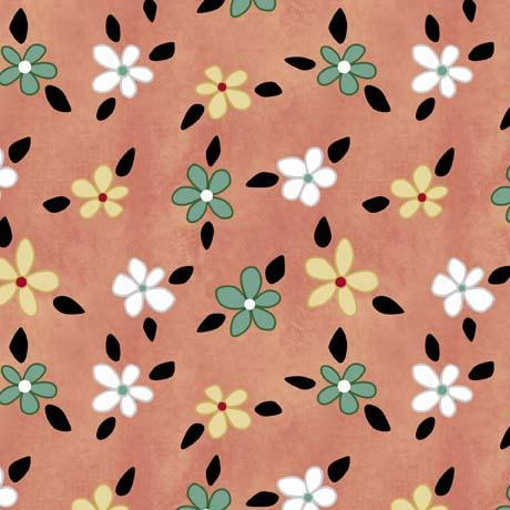 QT Fabrics Life Is Better With Friends Floral Toss  Peach 30540-C