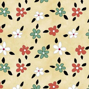 QT Fabrics Life Is Better With Friends Floral Toss  Straw 30540-S