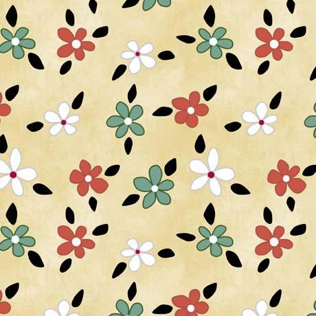 QT Fabrics Life Is Better With Friends Floral Toss  Straw 30540-S