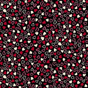 QT Fabrics Love Struck Small Hearts Black 30780-J