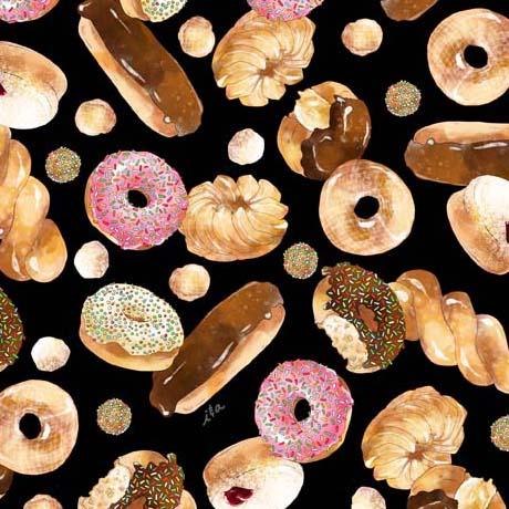 QT Fabrics Perfect Blend Donuts Black 30493-J