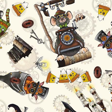 QT Fabrics Seampunk Halloween 2 Toss  1649 29599 E