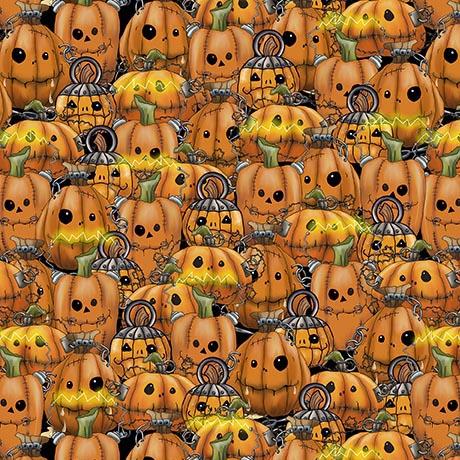 QT Fabrics Steampunk Halloween 3  Pumpkins  Orange 31222-O