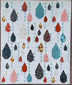 Raindrop Quilt Kit finished size 62"x74" pattern by Fancy That Design House