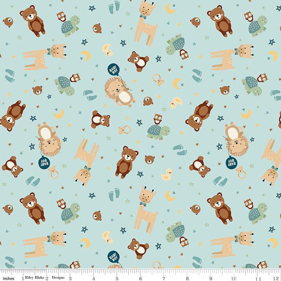 Riley Blake Designs Baby Boy Animals Blue C16761-BLUE