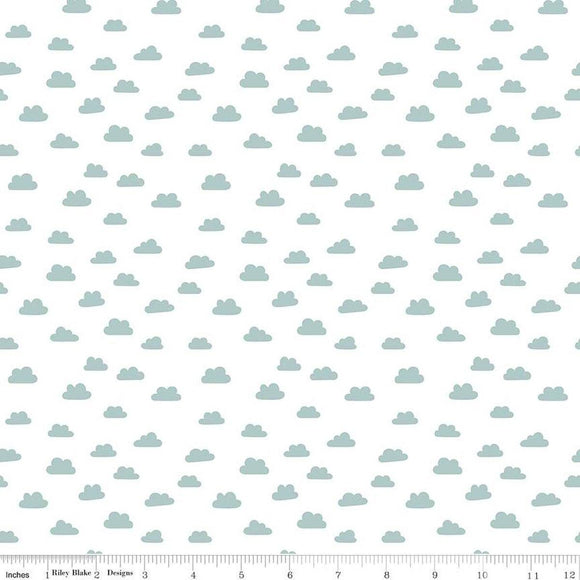 Riley Blake Designs Baby Boy Clouds  C16763-WHITE