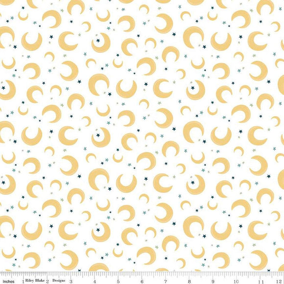 Riley Blake Designs Baby Boy Moons  C16762-WHITE