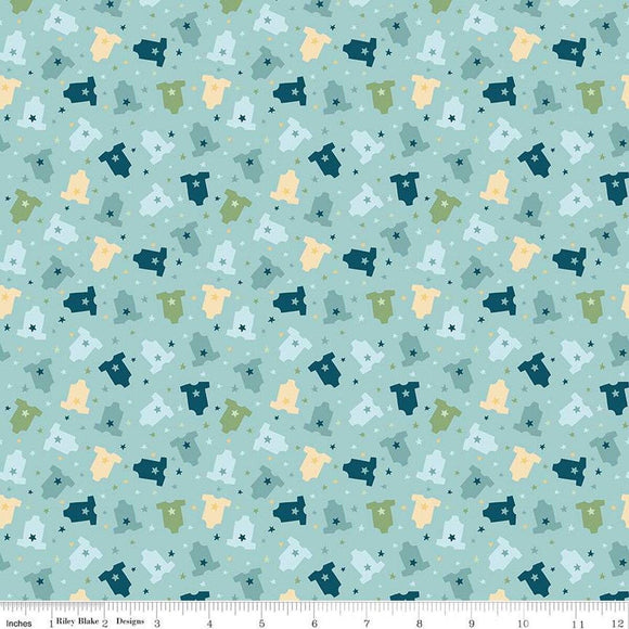 Riley Blake Designs Baby Boy Onsies  C16764-BLUE