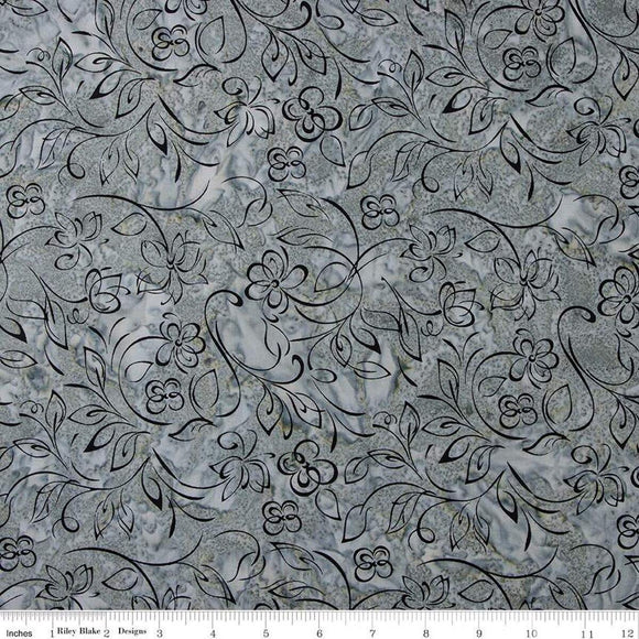 Riley Blake Designs Batiks Achromatic Dance Gunsmoke   BT23042-156