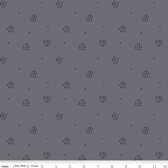Riley Blake Designs Blackout  X's   Black C16245-GRAY