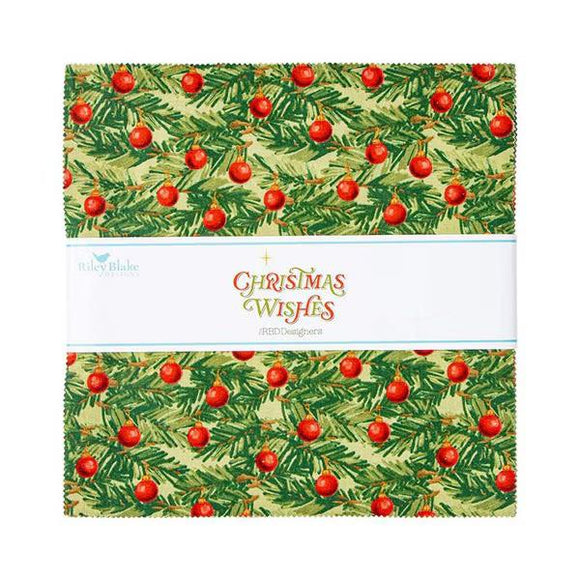 Riley Blake Designs Christmas Wishes   5 inch stacker charm pack 42 pieces 5
