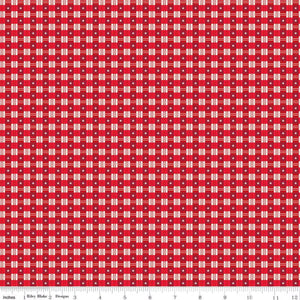 Riley Blake Designs Christmas Wishes Star Plaid  Red C15045