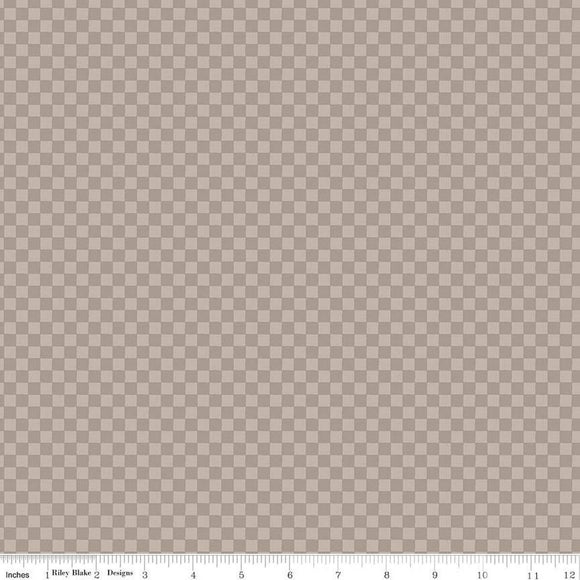 Riley Blake Designs Flannel Till the Cows Come Home Checks 16113-TAUPE