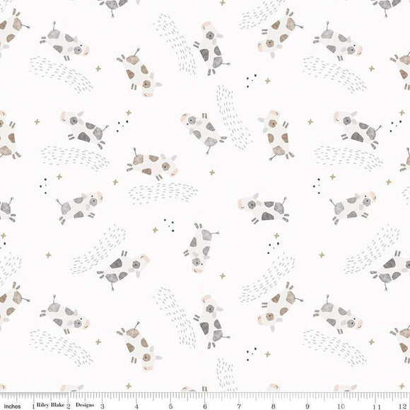 Riley Blake Designs Flannel Till the Cows Come Home Cows 16111-CLOUD