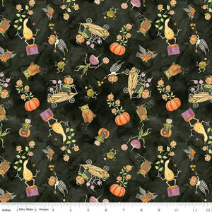 Riley Blake Designs Ghould Friends Gourds Toss Black C16051-BLACK