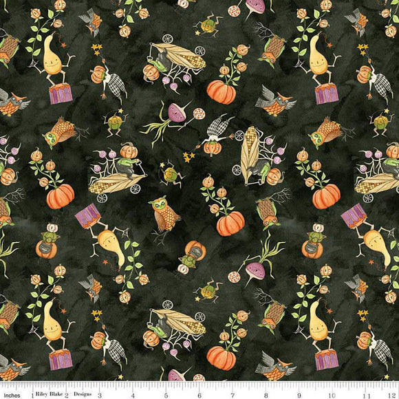 Riley Blake Designs Ghould Friends Gourds Toss Black C16051-BLACK