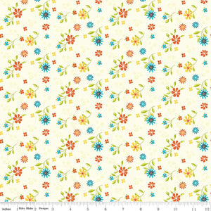 Riley Blake Designs Here Comes the Flower Toss  Cream C14813