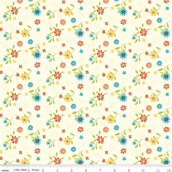 Riley Blake Designs Here Comes the Flower Toss  Cream C14813