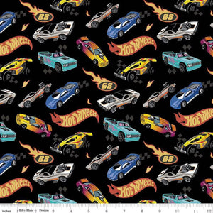 Riley Blake Designs Hot Wheels Made to Race Car Race Black CD15300-BLACK