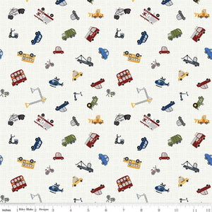 Riley Blake Designs It Takes A Village Traffic Jam  Cloud  C15464-CLOUD