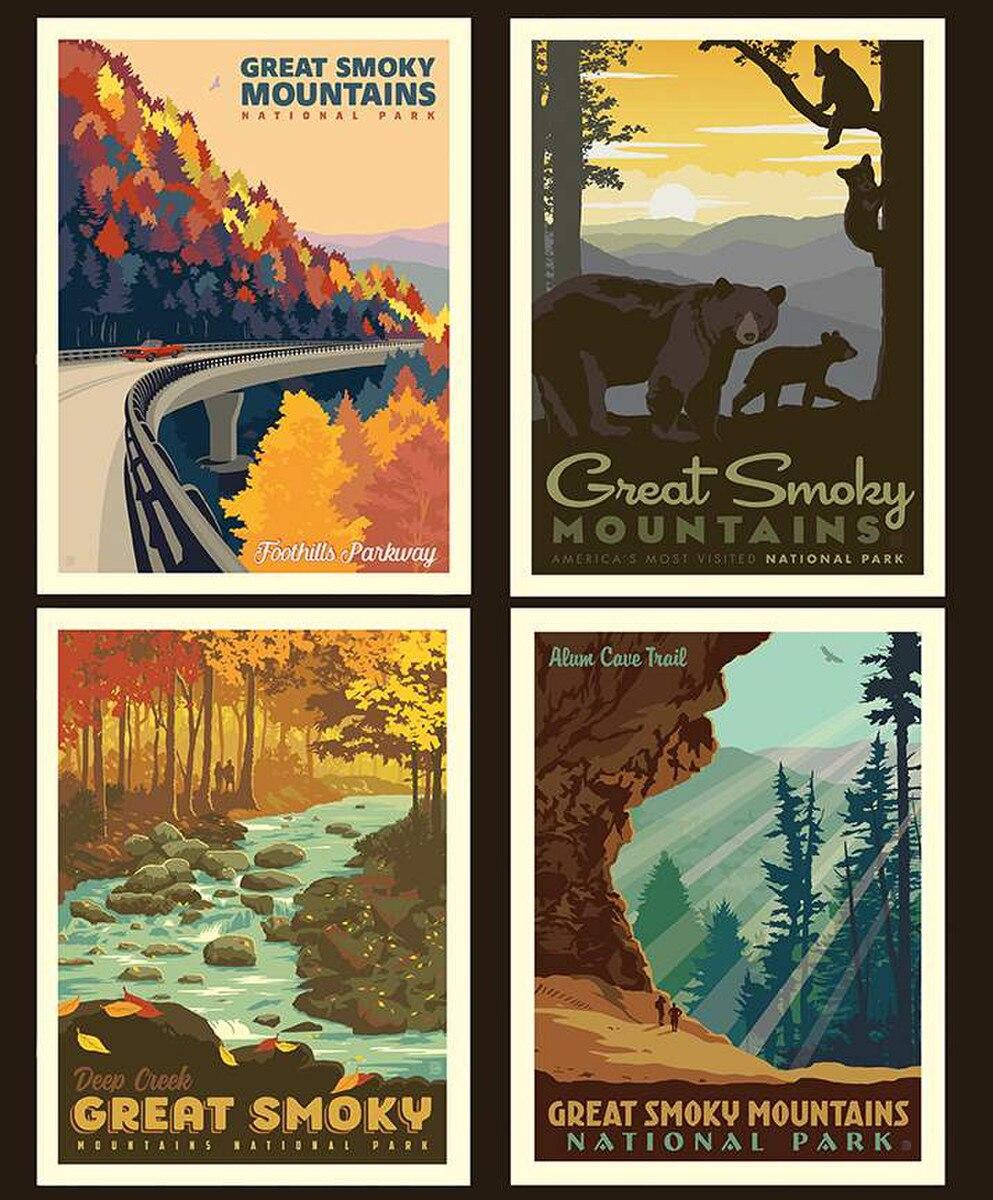 Riley Blake Designs National Parks Pillow Panel Great Smoky Mountains