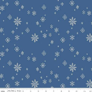 Riley Blake Designs Norther Lights Flannel Let It Snow Ocean F15004