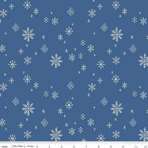 Riley Blake Designs Norther Lights Flannel Let It Snow Ocean F15004