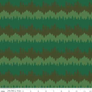 Riley Blake Designs Only You Tree Stripe  Forest  C14642-FOREST