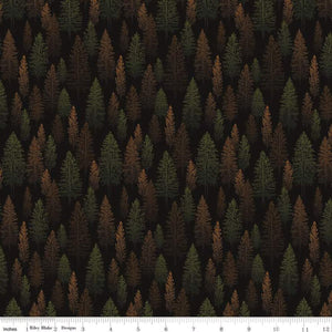 Riley Blake Designs Pine Grove Trees Black C1593-BLACK