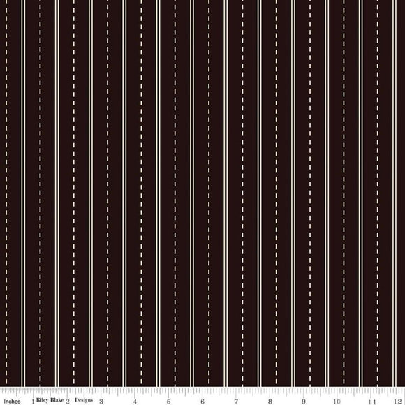 Riley Blake Designs Route 66 Road Stripes Rust C15014-BLACK