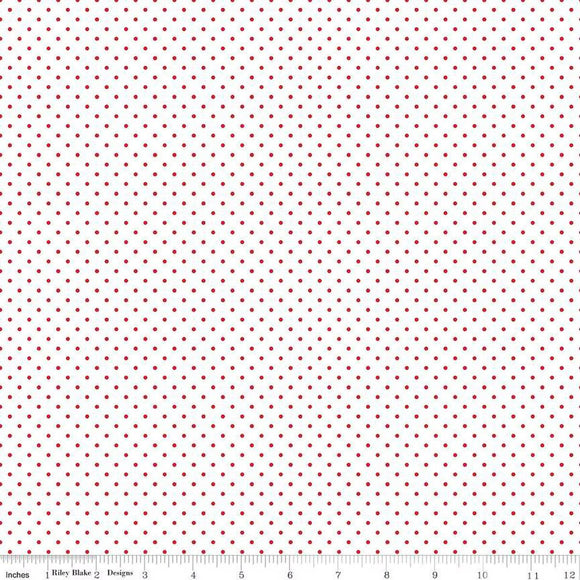 Riley Blake Designs Swiss Dot On White Red C660-80 RED