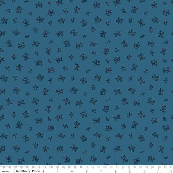 Riley Blake Designs Twilight Creatures Racoons Blue C15364-BLUE