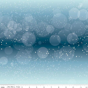 Riley Blake Designs Winter Magic 108" Wide Back Flurries Blue  WB16367-BLUE