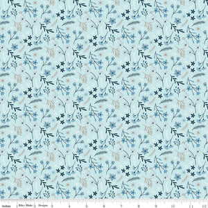 Riley Blake Designs Winter Magic Floral Aqua  C16361-AQUA