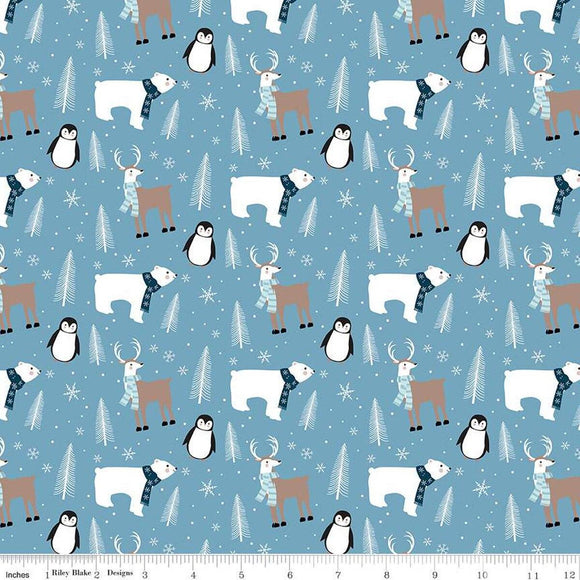 Riley Blake Designs Winter Magic Main Blue  C16360-BLUE