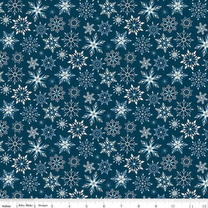 Riley Blake Designs Winter Magic Snowflake Navy C16365-NAVY